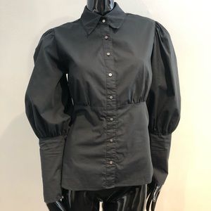 Vintage Juliet Sleeve Button Front Blouse M